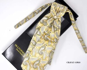 Wedding Cravat Tie Gold paisley